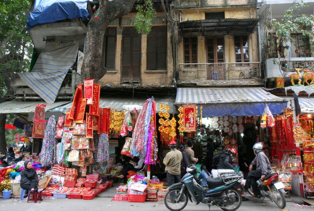 De Old Quarter in Hanoi