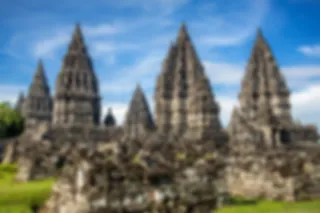 Het Prambanan tempelcomplex in Indonesië