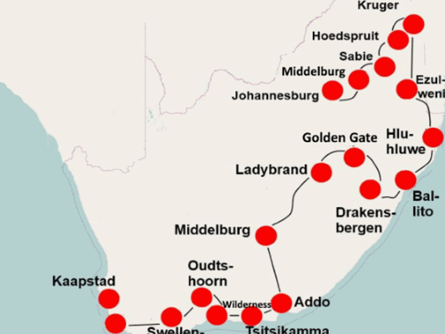 Zuid-Afrika per camper (25 dagen) - Zuidwaarts
